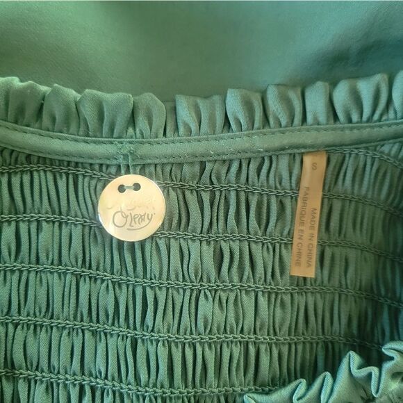 Margaret O'Leary Teal Smocked Yoke Dress Size Small - Picture 5 of 6